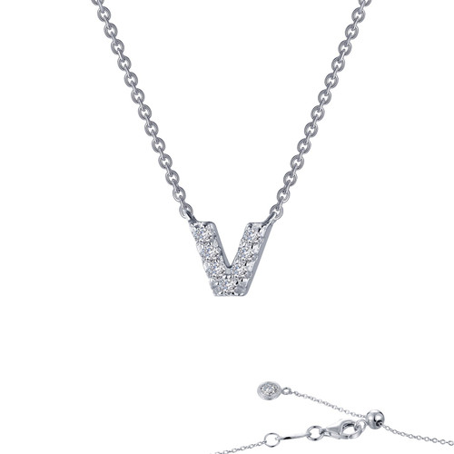 Lafonn Letter V Pendant Necklace
