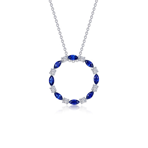 Lafonn Fancy Lab-Grown Sapphire Open Circle Necklace