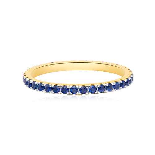 MR0103 - Lab-Created Sapphire Eternity Ring in 14K Yellow Gold by Monte Luna