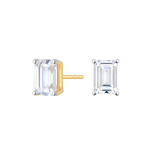 ME0040 - Emerald-Cut Lab-Created Diamond Stud Earrings in 14K Yellow Gold by Monte Luna
