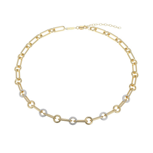 MN0110 - Circlet Paperclip Lab-Created Diamond Necklace