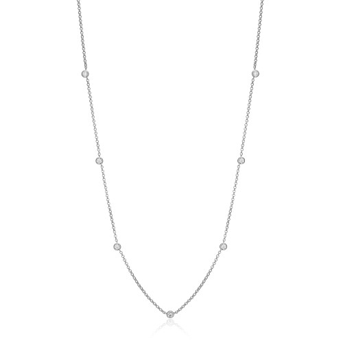 MN0111W - Essentials Small Station Lab-Created Diamond Necklace