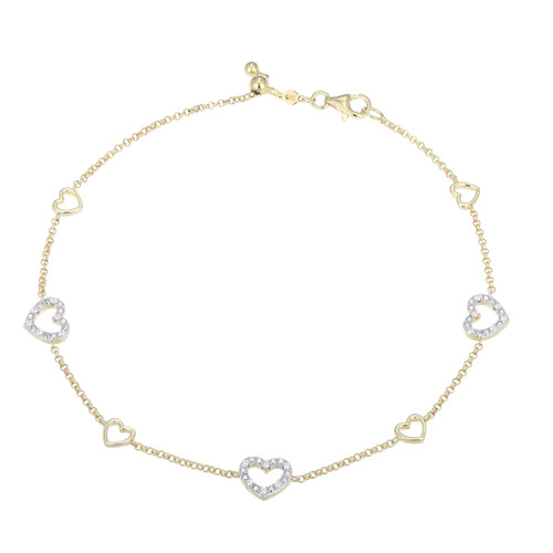 BA0274Y - AmorÃ© Station Lab-Created Diamond Bolo Anklet