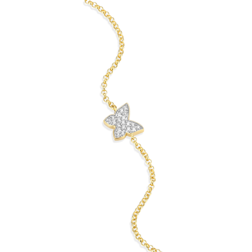 BB0035Y - Butterfly Bolo Bracelet in 14K Yellow Gold-Plated Sterling Silver