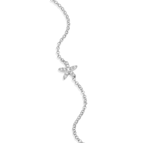 BB0041W - Starfish Bolo Bracelet in Rhodium-Plated Sterling Silver