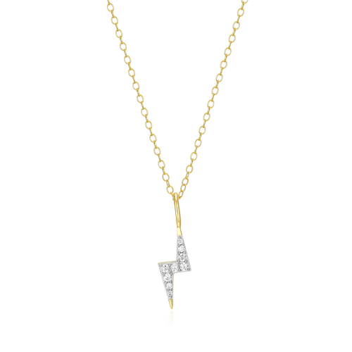 BN0044Y - Lighting Pendant Necklace in 14K Yellow Gold-Plated Sterling Silver