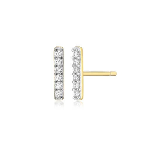 BE0083Y - Bar Stud Earrings in 14K Yellow Gold-Plated Sterling Silver