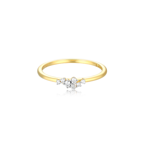 BR0052Y - Scattered Lab-Created Diamond Stackable Ring in 14K Yellow Gold-Plated Sterling Silver