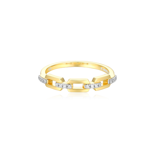 BR0082Y - Mini-Link Stackable Ring in 14K Yellow Gold-Plated Sterling Silver