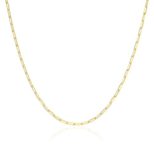 BN0246Y - 18+2" Mini Paperclip Chain in 14K Yellow Gold-Plated Sterling Silver