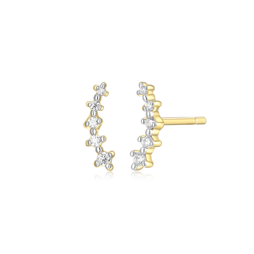 BE0054Y - Climber Stud Earrings in 14K Yellow Gold-Plated Sterling Silver