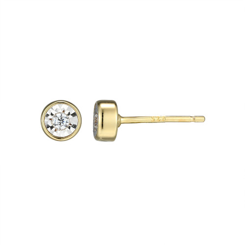 BE0259Y  - Medium Bezel-Set Lab-Created Diamond Stud Earrings