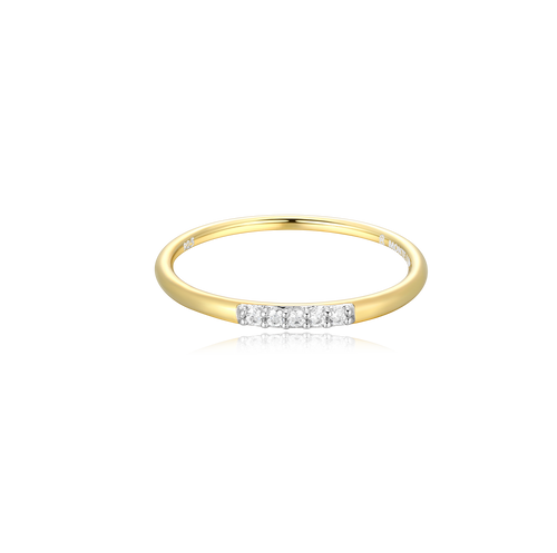 BR0098Y - Lab-Created Diamond Line Stackable Ring in 14K Yellow Gold-Plated Sterling Silver