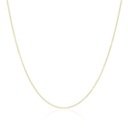 BN0243Y - 18+2" Cable Chain in 14K Yellow Gold-Plated Sterling Silver