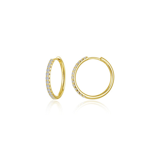 Lafonn Medium Alina Round Hoop Earrings bonded in Platinum