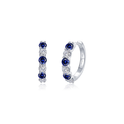 Lafonn Josie Sapphire Hoop Earrings bonded in Platinum