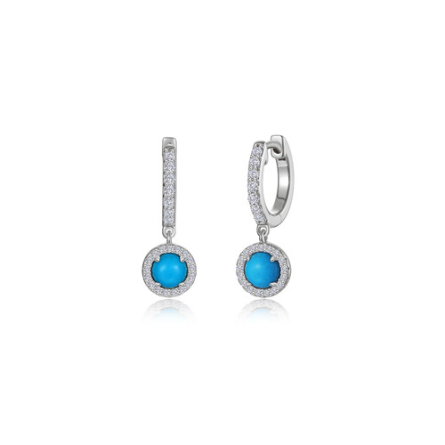 Lafonn Huntington Halo Dangle Earrings bonded in Platinum