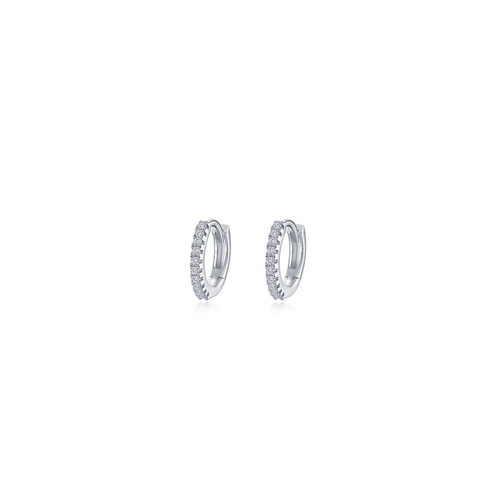 Lafonn 10mm Huggie Hoop Earrings bonded in Platinum