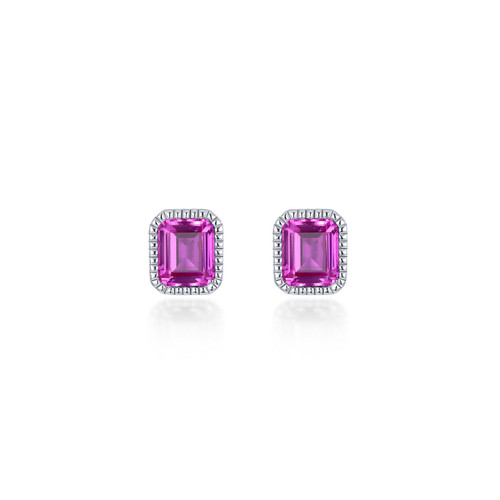 Lafonn October Birthstone Solitaire Stud Earrings bonded in Platinum