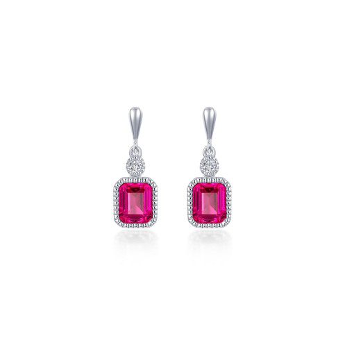 Lafonn July Birthstone Earrings bonded in Platinum