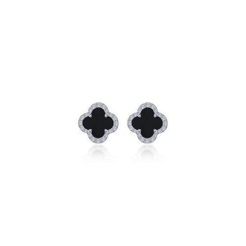 Lafonn 0.4 CTW Halo Stud Earrings bonded in Platinum