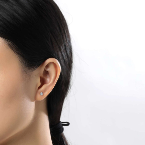 Lafonn 0.5 CTW 3 Prong Martini Stud Earrings bonded in Platinum