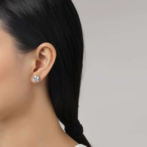 Lafonn 5.5 CTW Solitaire Stud Earrings bonded in Platinum