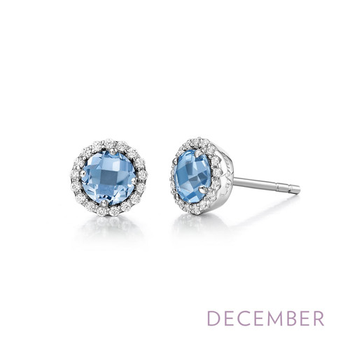 Lafonn December Birthstone Earrings bonded in Platinum