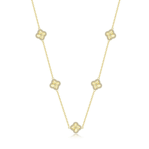 Lafonn Gold Clover Motif Necklace  N2032CLG