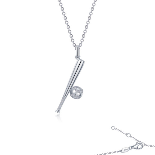 Lafonn Baseball and Bat Necklace  N2020CLP