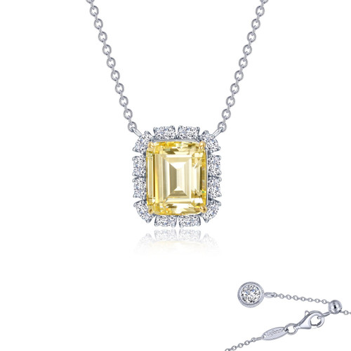 Lafonn Emerald-Cut Halo Necklace  N0276CAT