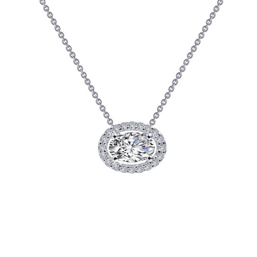 Lafonn Pear-Shaped Halo Necklace  N0102CLP