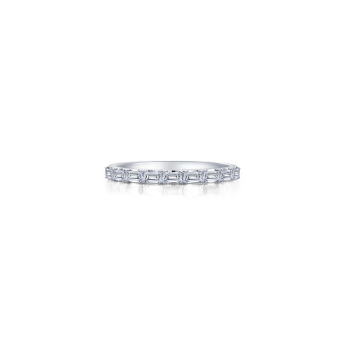 Lafonn Baguette Half-Eternity Band Bonded in Platinum  R0537CLP