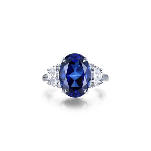 Lafonn 7 CTW Fancy Lab-Grown Sapphire Three-Stone Ring Bonded in Platinum  SYR024SP
