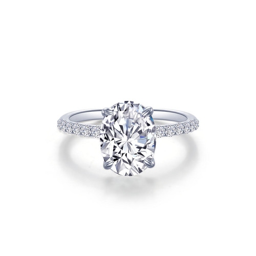 Lafonn Oval Solitaire Engagement Ring Bonded in Platinum  R0482CLP