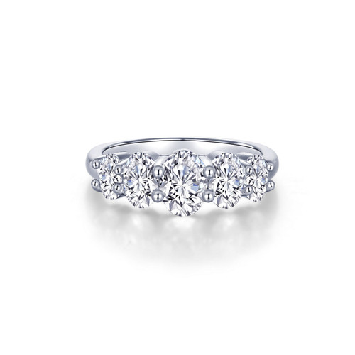Lafonn Oval Five-Stone Ring Bonded in Platinum  R0480CLP