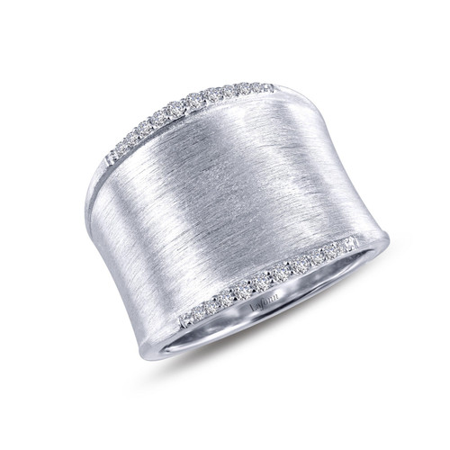 Lafonn Sleek Wide Band Bonded in Platinum   Cuff Ring Bonded in Platinum  R0220CLP