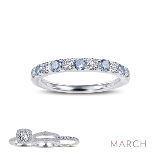 Lafonn March Birthstone Ring Bonded in Platinum  BR004AQP