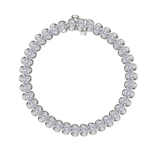 Lafonn 9.5 CTW Aria Half- Bezel Tennis Bracelet Bonded in Platinum