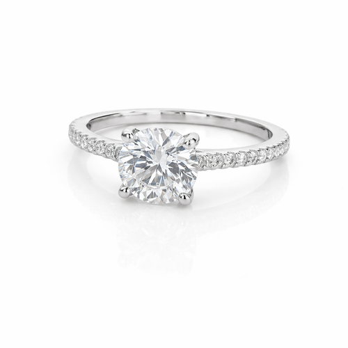 14kt White Gold Diamond Engagement Setting for a Round Diamond 0.40 CTW 