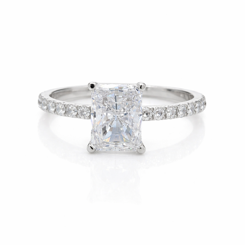 14kt White Gold Diamond Engagement Setting for a Round Diamond 0.75 CTW 