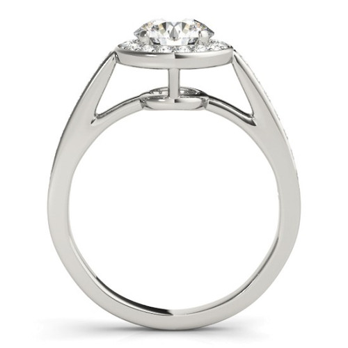 Diamond Halo Engagement Ring for a Round Stone in 14KT White Gold 84660-1