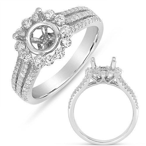 White Gold Halo Ring  in 14K White Gold   EN7554-1WG