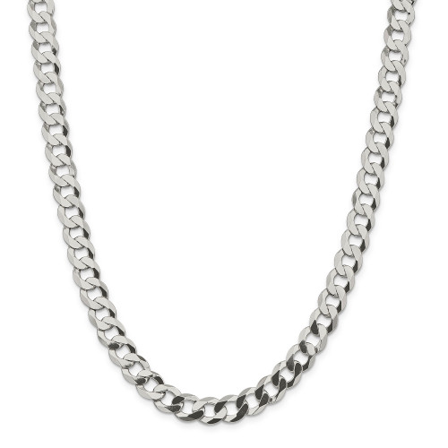 Sterling Silver 9.75mm Close Link Flat Curb Chain