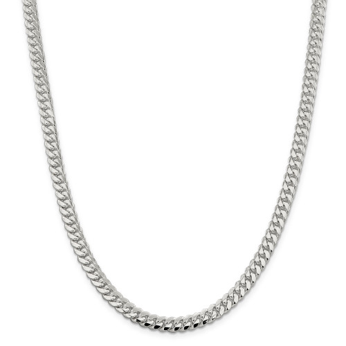 Sterling Silver 6.4mm Polished Domed Curb Chain