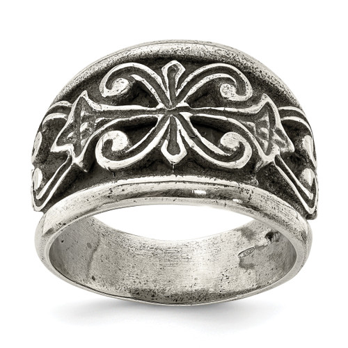Sterling Silver Antiqued Scroll Design Ring