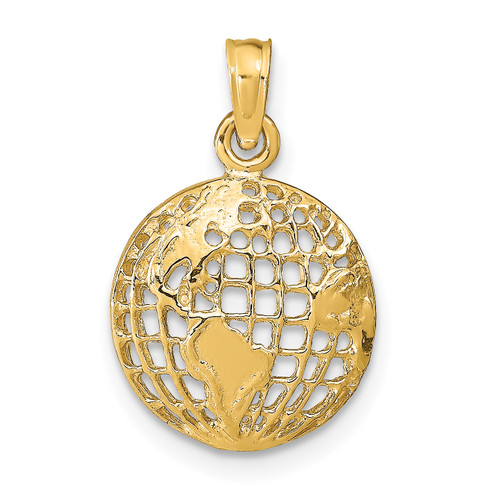 14KT Gold Polished Globe Pendant