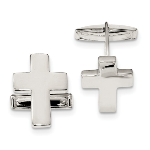 Sterling Silver Cross Cuff Links