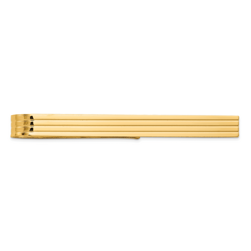 14KT Gold Men's Grooved Tie Bar