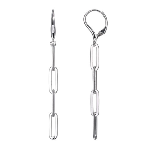 Sterling Silver Earrings made with Paperclip Chain (5mm)